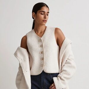 Madewell Cream Button-Front Vest